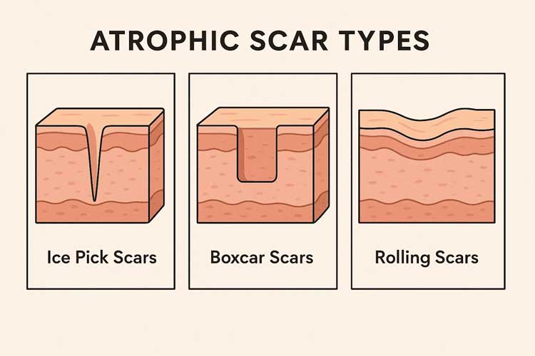 انواع زخم فرو رفته